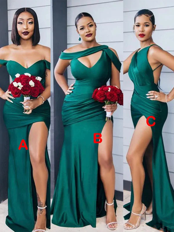 Your Exclusive Offer Awaits!Mismatched Emerald Green Modest Popular Plus Size Elegant Long Formal Bridesmaid Dresses BD225