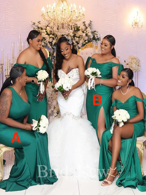 Save Like Never Before!Mismatched Green Mermaid Popular Elegant Long Formal Bridesmaid Dresses BD153