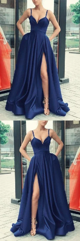 Your Shopping Wish, Our Discount Command!navy blue evening gowns,navy blue prom dress,long prom dress,long formal dress,slit bridesmaid dresses cg1574