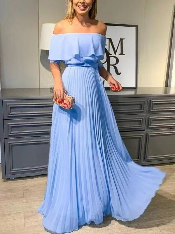 Flash Deals – Act Quickly!Newest Blue Color Long Prom Dresses, Popular Bridal Bridesmaid Dresses, Wedding Evening Party Dresses