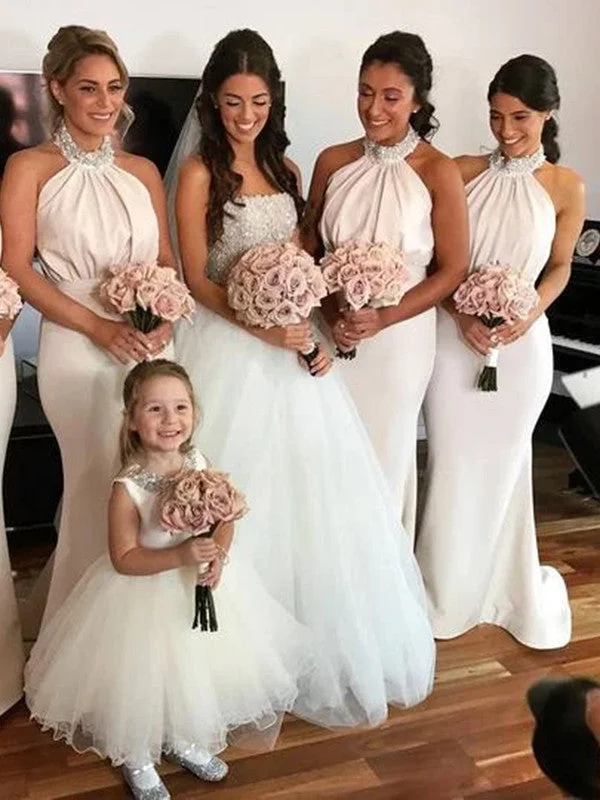 Unlock Huge Savings Now!Newest Halter Beaded Bridesmaid Dresses, Long Mermaid 2020 Bridesmaid Dresses