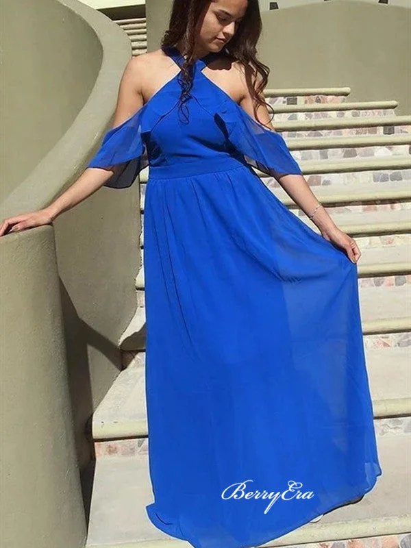 Get Ready to Save!Off The Shoulder Wedding Guest Dresses, Halter Design Bridesmaid Dresses