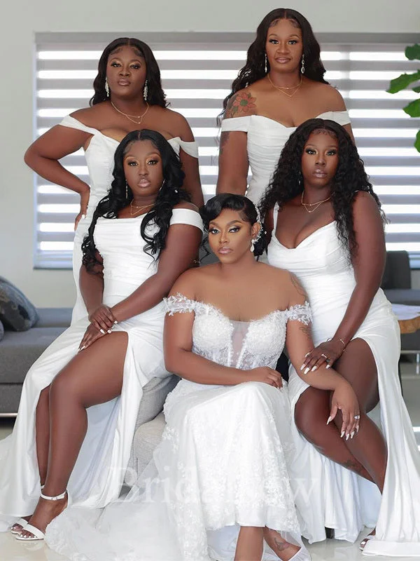 Shop Now and Save!Off White Popular Mermaid Elegant Long Formal Bridesmaid Dresses, Wedding Guest Dress BD163