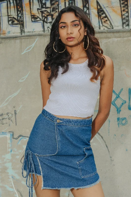 Your Favorite Items on Sale Now!Denim One Side Wrap Around Skirt