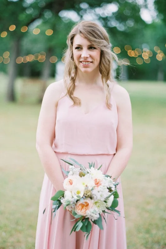 Shop Smart, Save Big!Pink Boho Bridesmaid Dresses with Strappy Chiffon Skirt