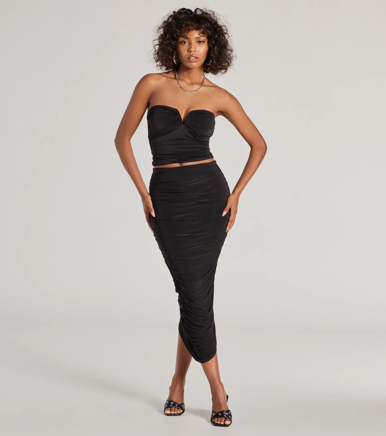 Shop Smart, Save Big!Ruched and Ready High Waist Midi Skirt