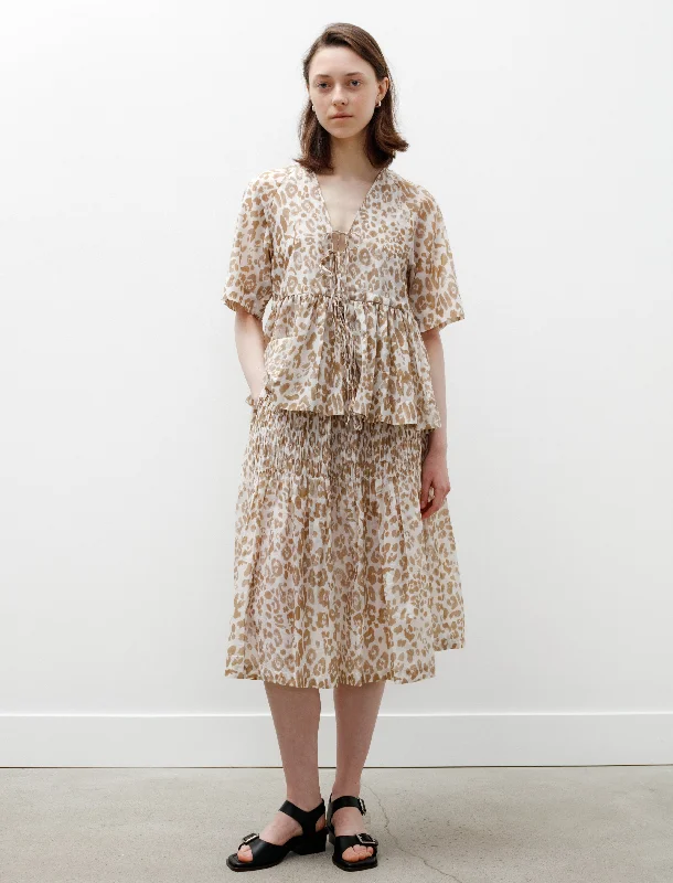 Hottest Discounts of the Year!Quilted Skirt Leopard Beige
