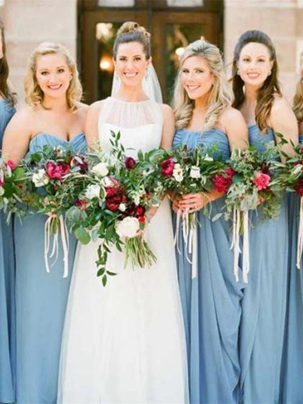 Limited Edition, Limited Price!Simple Chiffon Bridesmaid Dresses, Long Bridesmaid Dresses