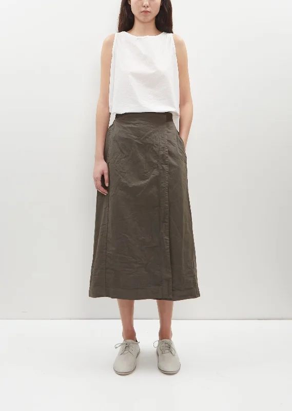 One Day Only – Huge Savings!Wrap Cotton Canvas Skirt — Anthracite
