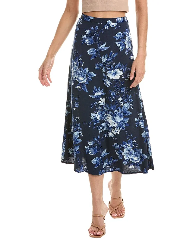 Price Drop Alert!T Tahari Printed A-Line Midi Skirt