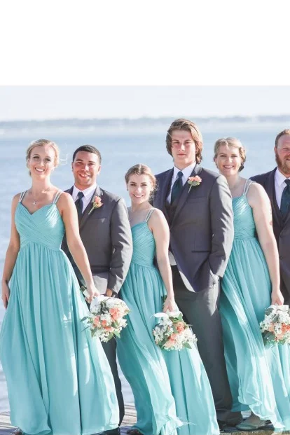 Stock Up and Save!Tahiti Chiffon Wedding Bridesmaid Dress with Ruched Bodice