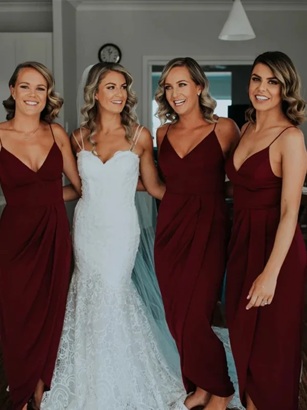 Crazy Discounts Inside!V-neck Popular Bridesmaid Dresses, Simple 2020 Bridesmaid Dresses