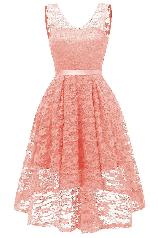 Biggest Sale of the Season!V-Neckline Lace Short Bridesmaid Dresses With Belt Sash