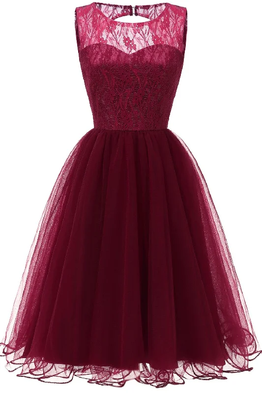Shop the Hottest Deals!Vintage Lace Dress 2019 Spring Wedding Guests Dresses with Tulle Skirt