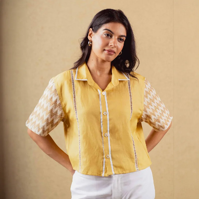 Find the Best Deals Here!Tencel Solid Shirt For Women | Yellow