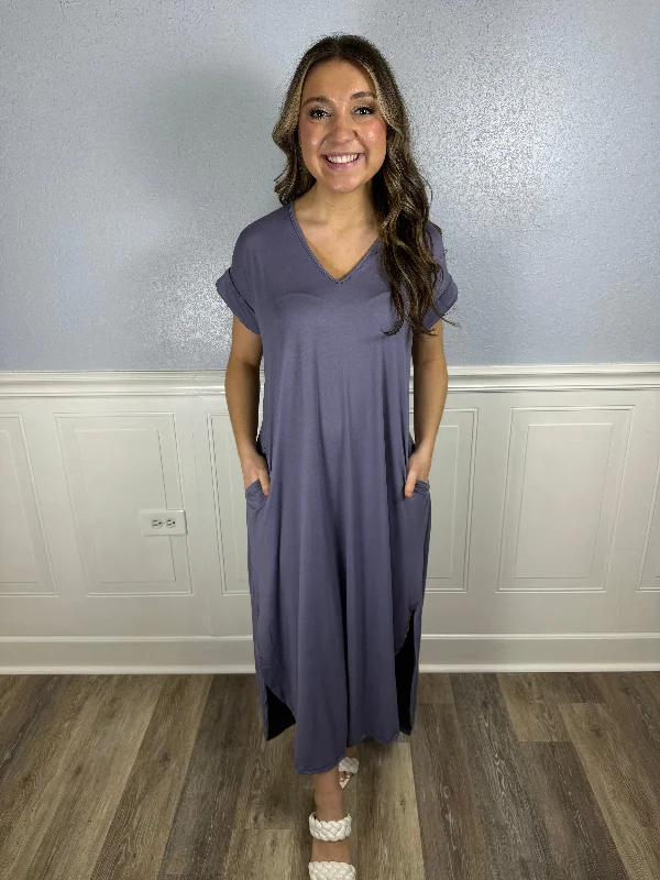 One Day Only – Huge Savings!Dusty lavender tshirt maxi