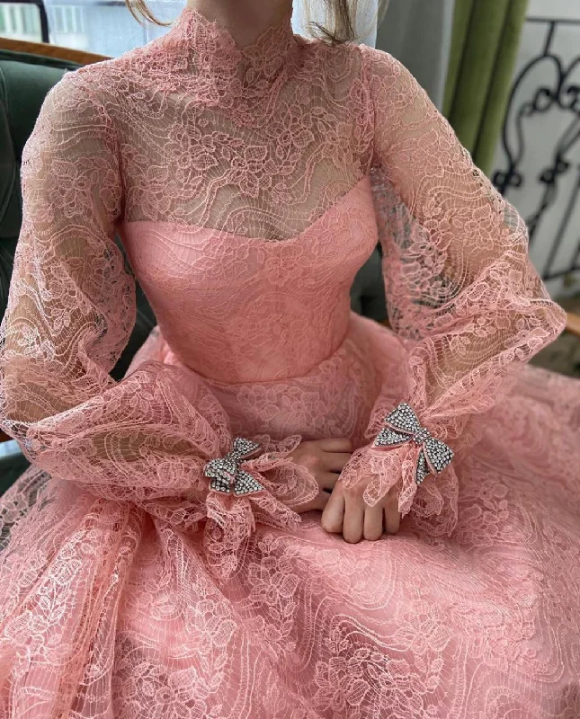 Save More Than Ever!Coral Laced Gown