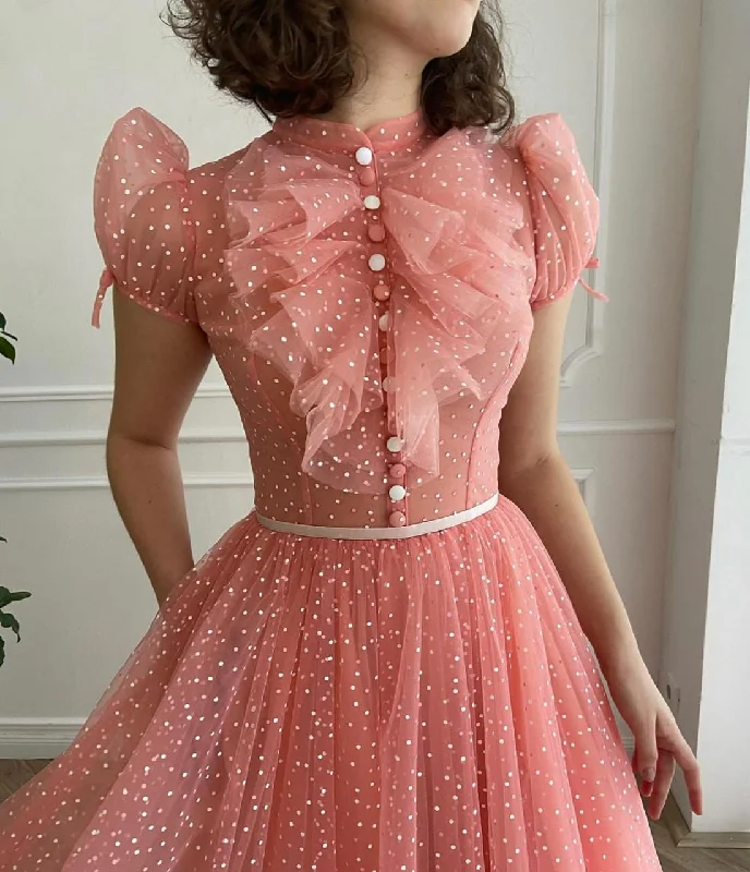 Hot Deals You Can’t Resist!Dotted Peachy Gown