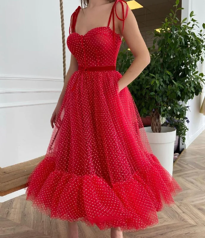 Save Like Never Before!Dotted Red Dress