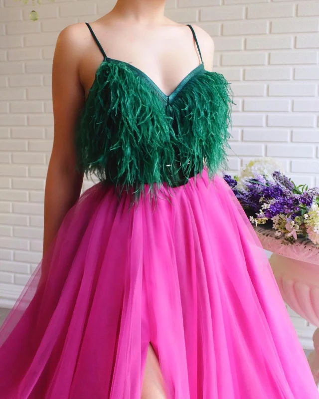 Special Offer – Act Fast!Fuchsia Feathered Gown