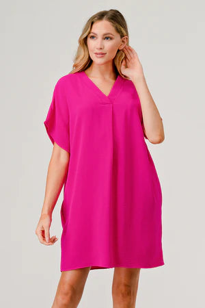 Seasonal Sale – Shop Now!Hot Pink Curvy Shift Dress