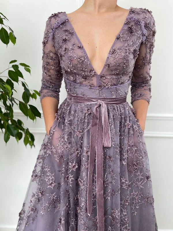 More Discounts, More Joy!Lilac Laced Gown