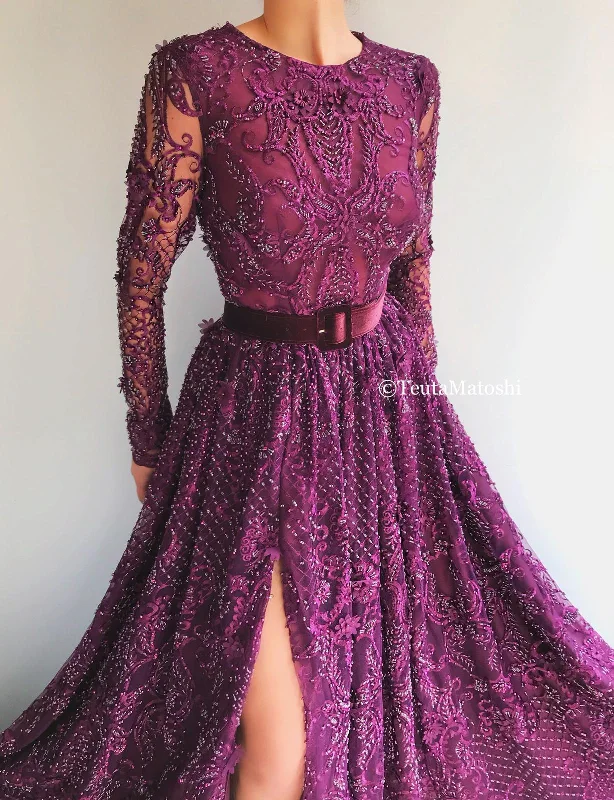 Shop the Hottest Deals!Magenta Lace Bloom Gown