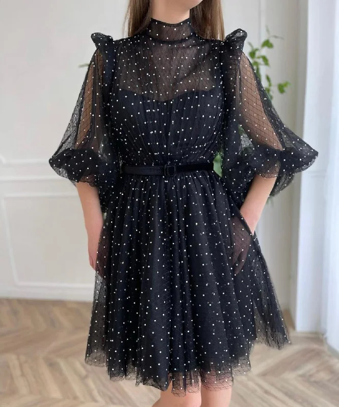 Instant Savings Await!Midnight Crystal Mini Dress