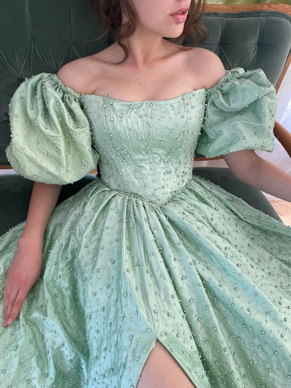 Price Drops You’ll Love!Minty Pearls Gown