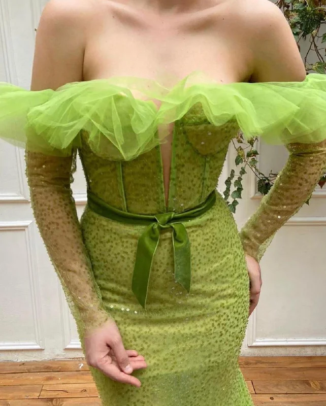 Special Discounts Inside!Mossy Sequined Mermaid Gown