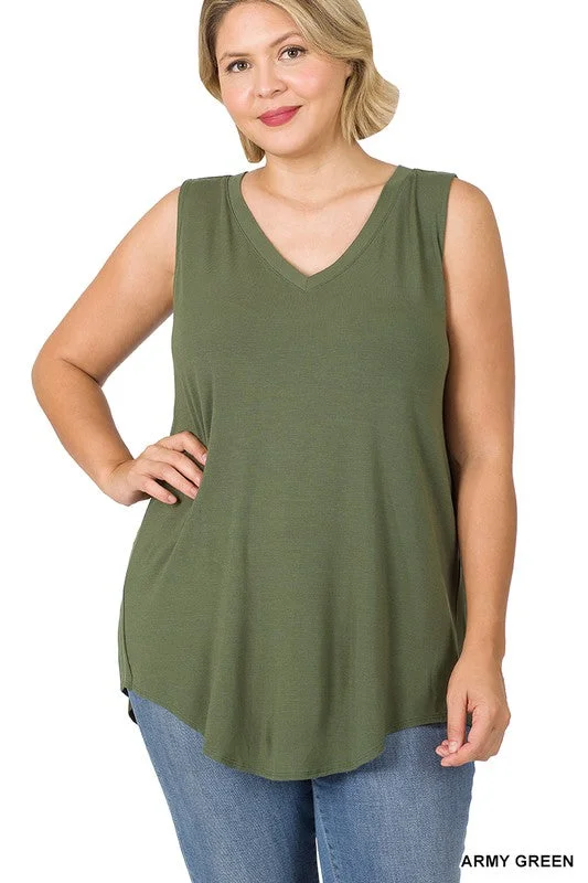 Best Deals Just for You!Plus Luxe Rayon Sleeveless Tank Top