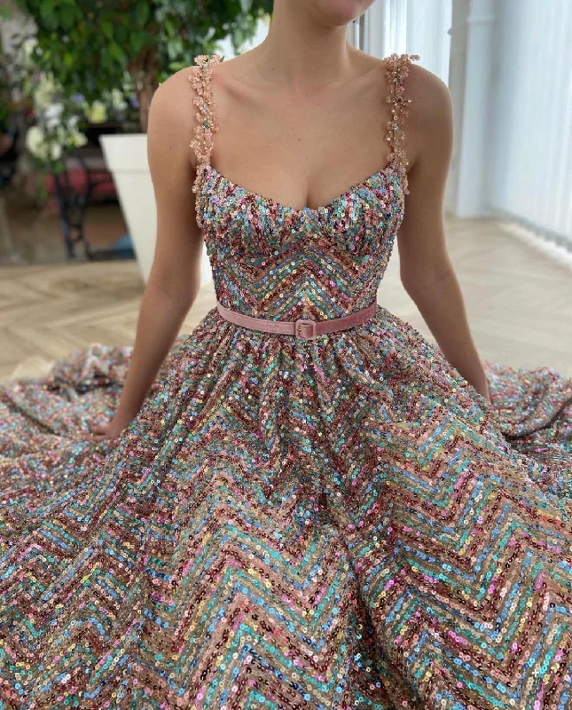 Don't Miss Out!Rainbow Sequined Dress