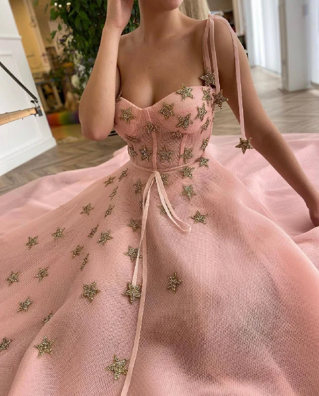 Your Shopping Wish, Our Discount Command!Rosette Starry Gown