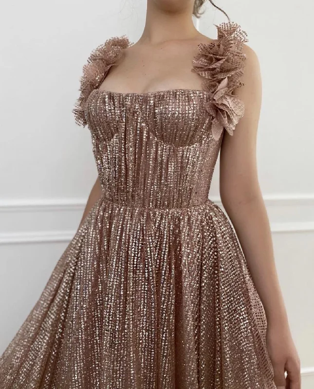 Don’t Wait – Shop Today!Sandy Hued Shimmering Gown