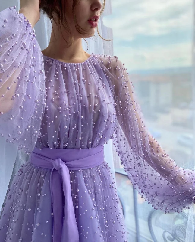 Find the Best Deals Here!Shiny Purple Beaded Gown