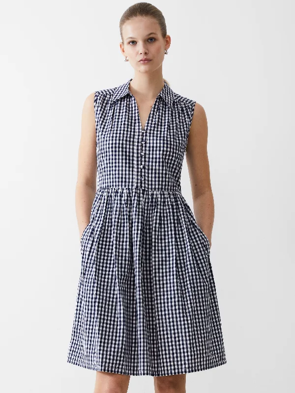 Shop the Hottest Deals!Sleeveless Gingham Smock Dress