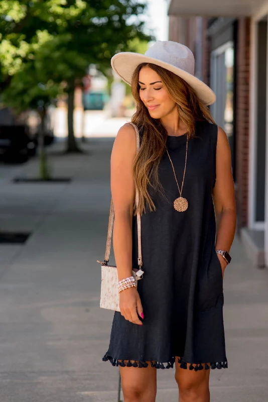 Get More, Spend Less – Shop Now!Tassel Trim Tank Dress