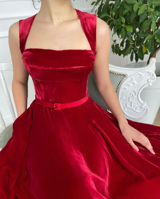 Stock Up and Save!Velvet Crimson Dress
