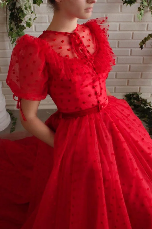 Enjoy Huge Discounts Now!Velvet Polka Dots Gown