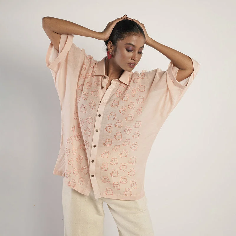 Upgrade for Less!Bamboo Button Down Shirt for Men & Women | Peach