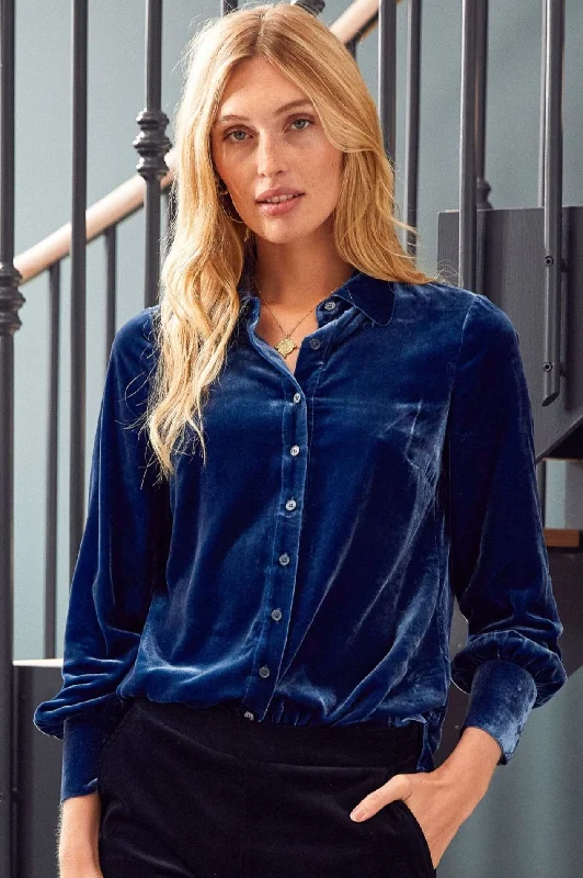 Buy More, Save More!Ffion Velvet Shirt | Blue Sapphire