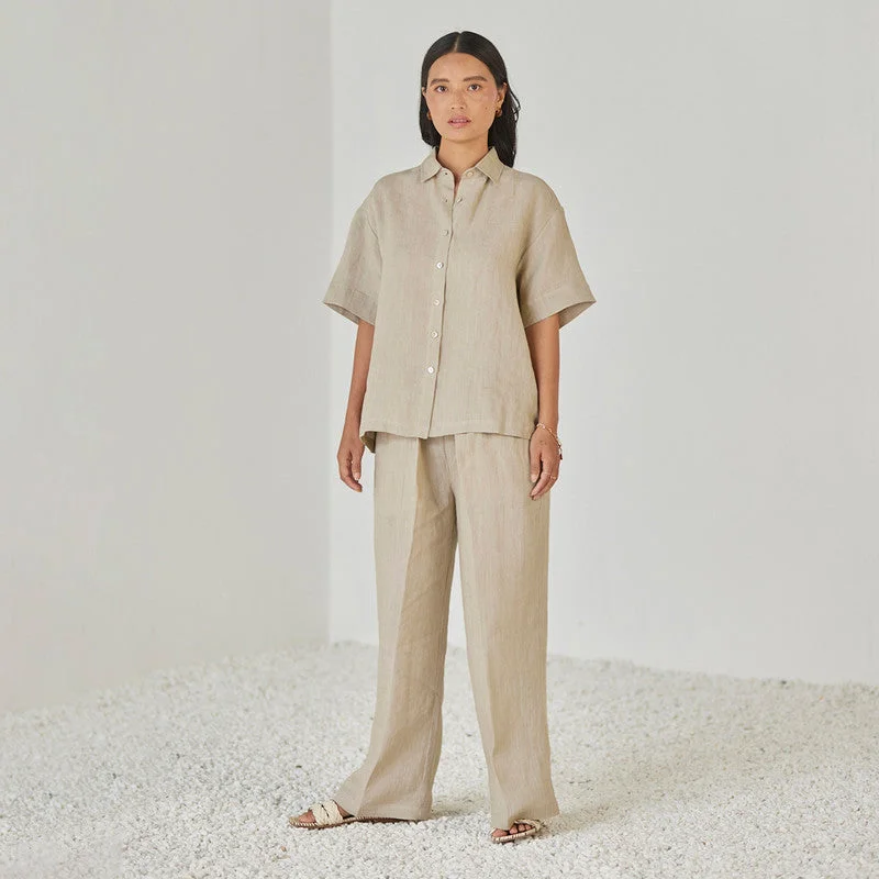 Your Shopping Spree Starts Here!Linen Co Ord Set For Women | Shirt & Pant | Oversized | Natural