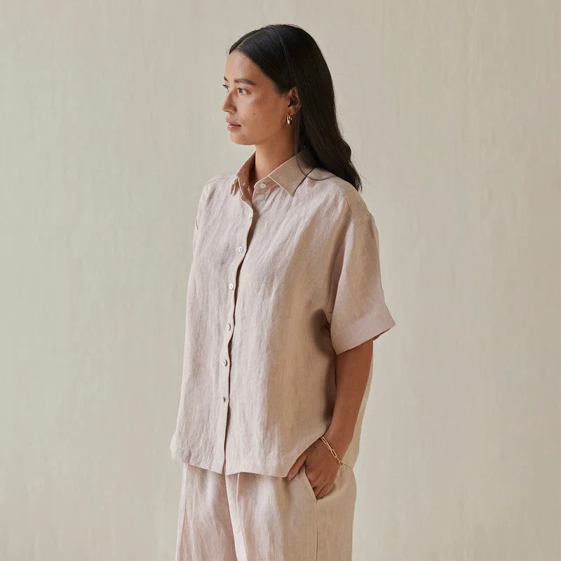 Bigger Savings, Better Shopping!Linen Shirt For Women | Oversized Fit | Pink