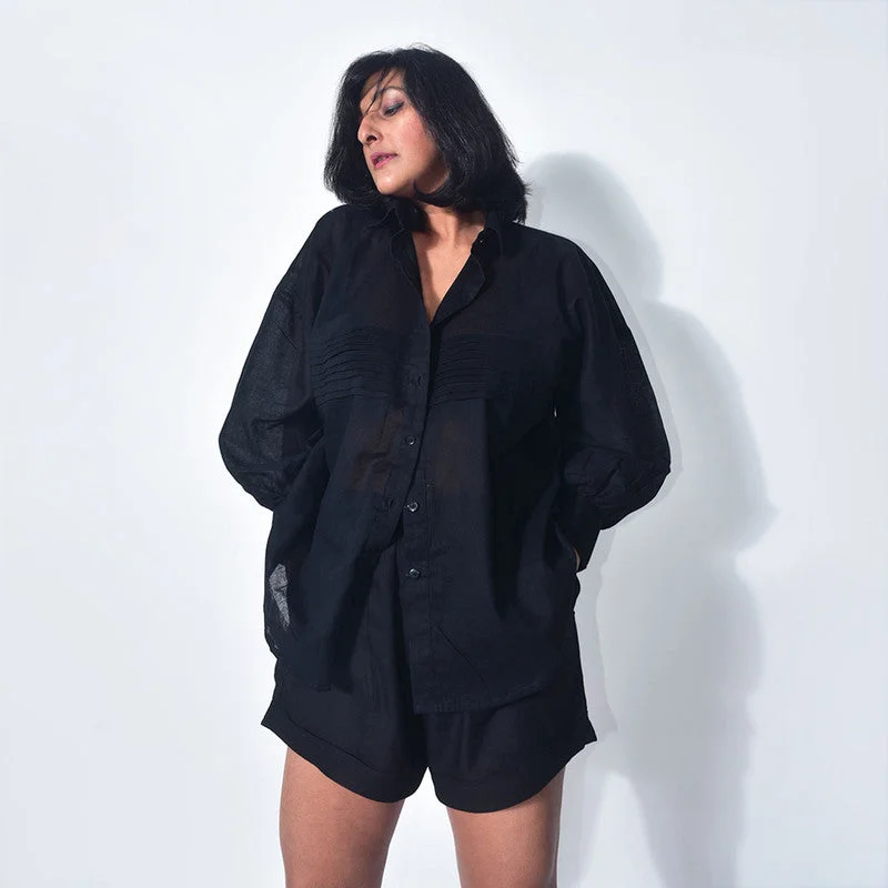 Flash Sale – Act Fast!Cotton Oversized Shirt | Black