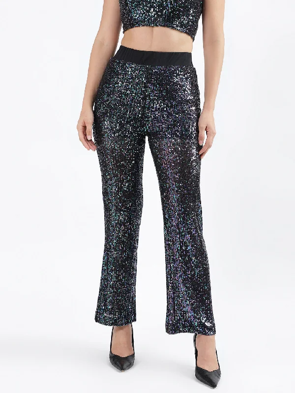 Shop Early, Save Big!Centre Stage Women Multi Embellished Flared Trouser