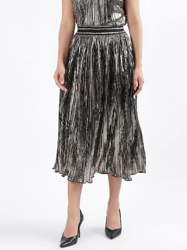 Your Favorite Sale is Back!Centre Stage Women Copper Self-Design Flared Skirt