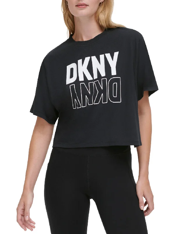 Seasonal Sale – Shop Now!DKNY Women Black Printed Round Neck Short Sleeves T-Shirt