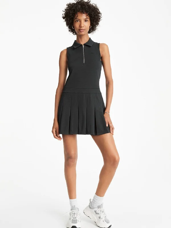 Biggest Sale of the Season!Dkny Women Black Solid Shirt Collar Sleeveless Dress