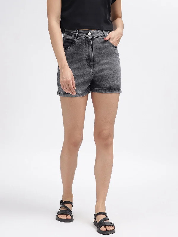 Amazing Prices You Can’t Resist!Elle Women Grey Solid Relaxed Fit Shorts