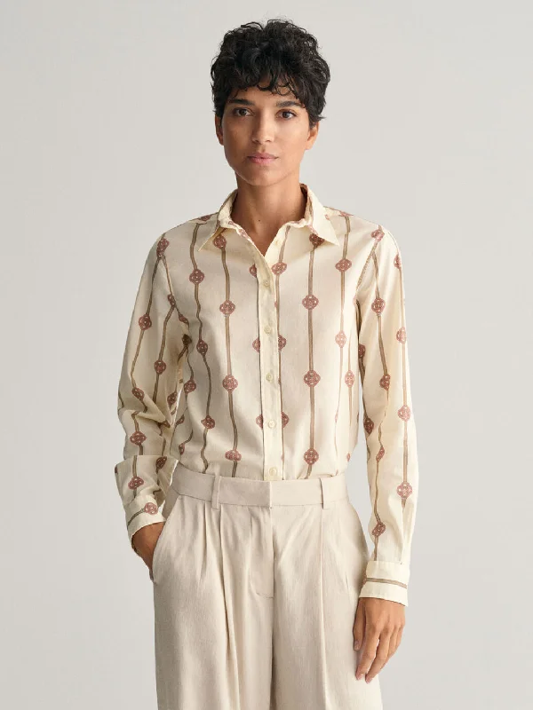 Don’t Wait – Shop Today!Gant Women Brown Striped Spread Collar Full Sleeves Shirt